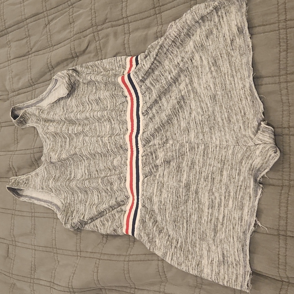 Mossimo Supply Co. Heather Gray Romper with Tricolor Waistband - Picture 5 of 8